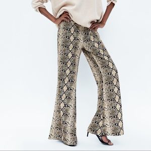 Amazing Snake Print Flare Pants